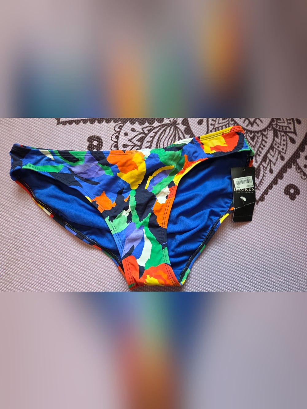 Ralph Lauren Multicolor Swim Bikini Bottom with Blue and Yellow